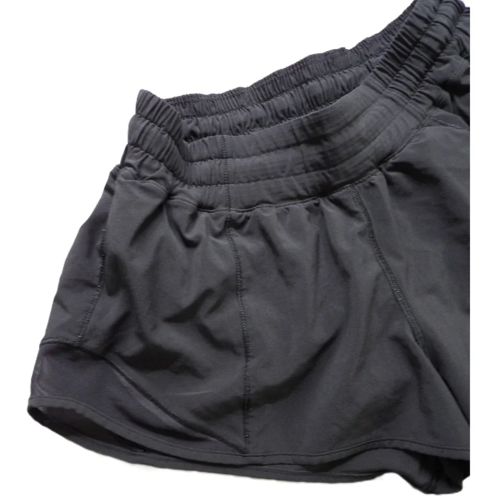 Lululemon Tracker Short Athletics Activewears Workout Running Mesh Women 4 Black